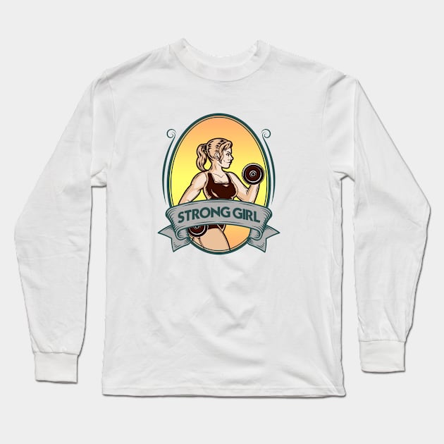 STRONG GIRL Long Sleeve T-Shirt by theanomalius_merch